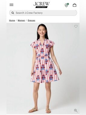 J. Crew Factory Willa Dress Vibrant Flame